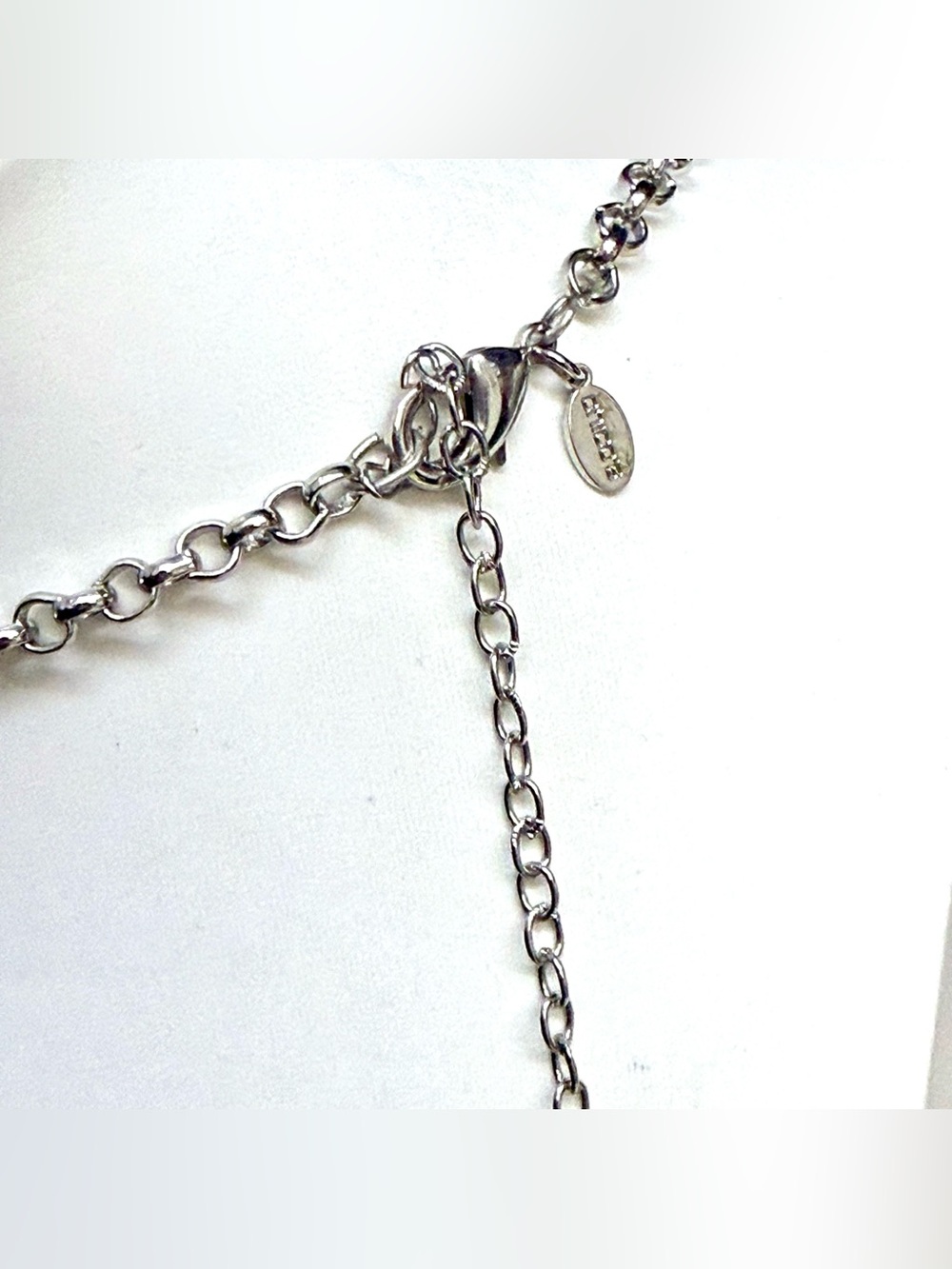 Chico’s silver and blue rhinestone statement necklace - Picture 4 of 4